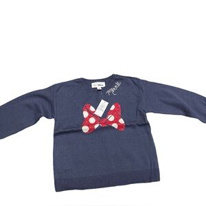 Disney Minnie Navy Sweater with Red Polka Dot Bow